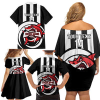Central Trinidad and Tobago Football Custom Family Matching Off Shoulder Short Dress and Hawaiian Shirt Come On Sharks Est 2012 - Wonder Print Shop