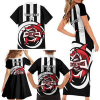 Central Trinidad and Tobago Football Custom Family Matching Short Sleeve Bodycon Dress and Hawaiian Shirt Come On Sharks Est 2012 - Wonder Print Shop