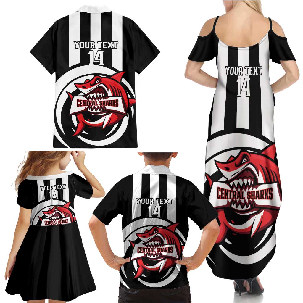 Central Trinidad and Tobago Football Custom Family Matching Summer Maxi Dress and Hawaiian Shirt Come On Sharks Est 2012 - Wonder Print Shop