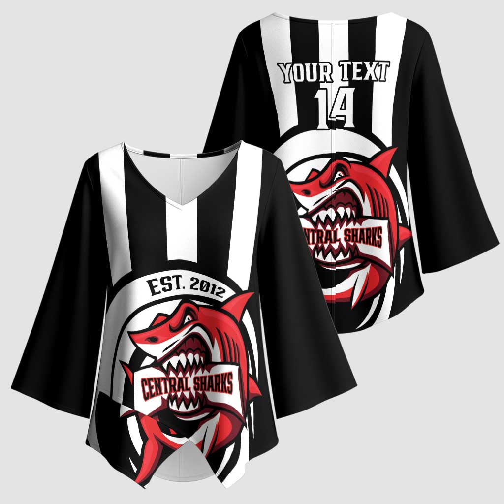 Central Trinidad and Tobago Football Custom Kimono Sleeve Blouse Come On Sharks Est 2012 - Wonder Print Shop