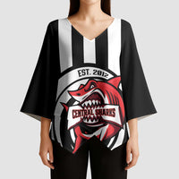 Central Trinidad and Tobago Football Custom Kimono Sleeve Blouse Come On Sharks Est 2012 - Wonder Print Shop