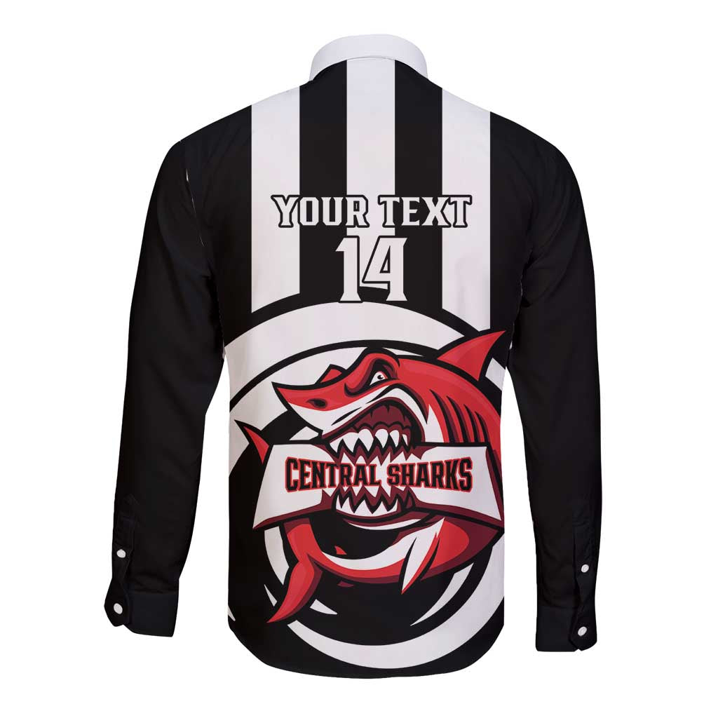 Central Trinidad and Tobago Football Custom Long Sleeve Button Shirt Come On Sharks Est 2012 - Wonder Print Shop