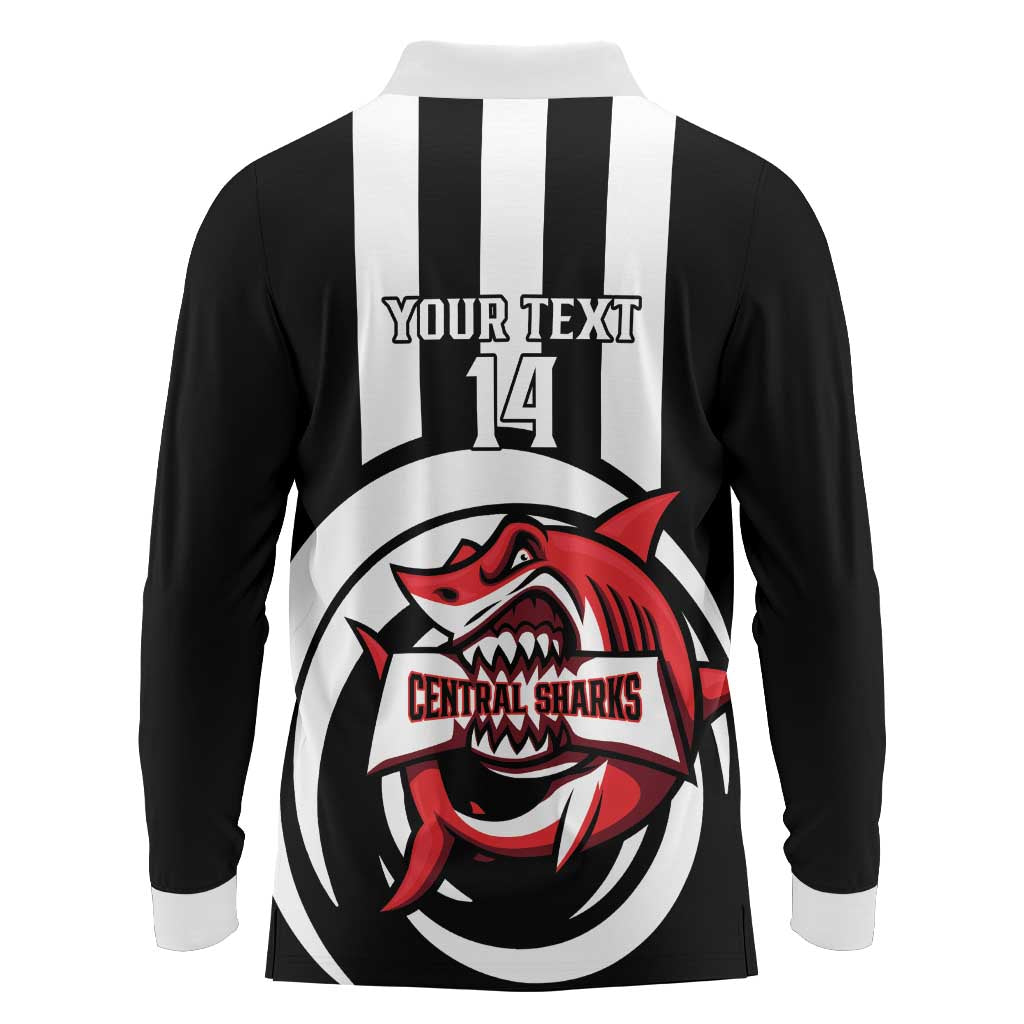 Central Trinidad and Tobago Football Custom Long Sleeve Polo Shirt Come On Sharks Est 2012 - Wonder Print Shop