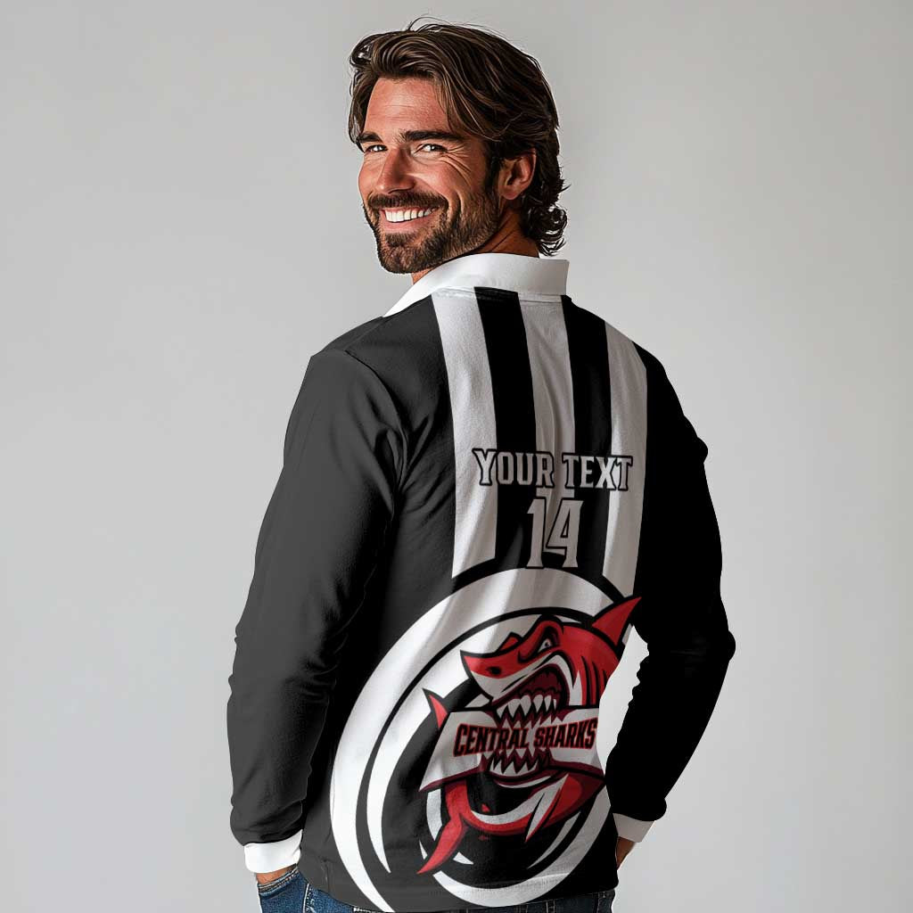 Central Trinidad and Tobago Football Custom Long Sleeve Polo Shirt Come On Sharks Est 2012 - Wonder Print Shop