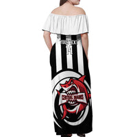 Central Trinidad and Tobago Football Custom Off Shoulder Maxi Dress Come On Sharks Est 2012 - Wonder Print Shop