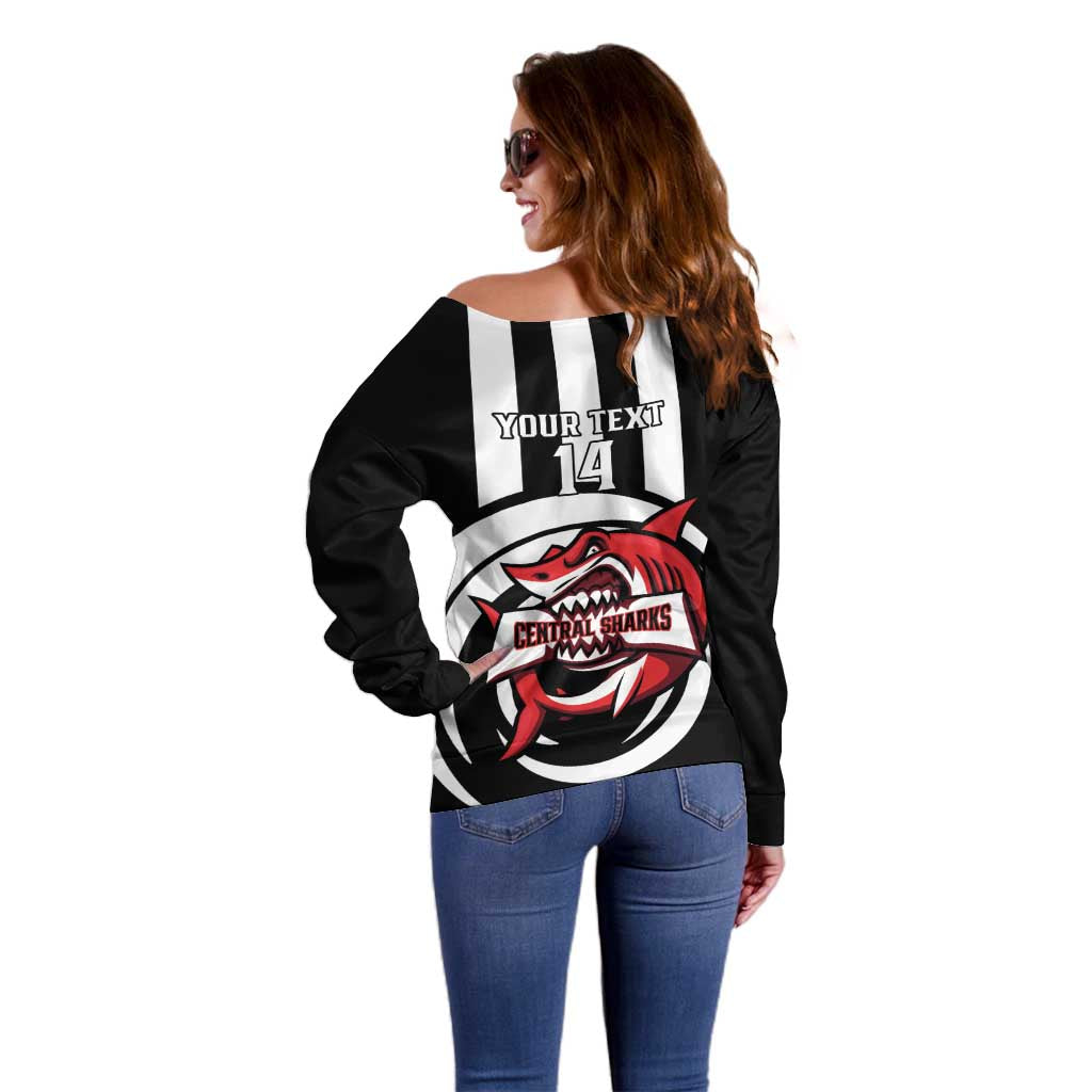 Central Trinidad and Tobago Football Custom Off Shoulder Sweater Come On Sharks Est 2012 - Wonder Print Shop