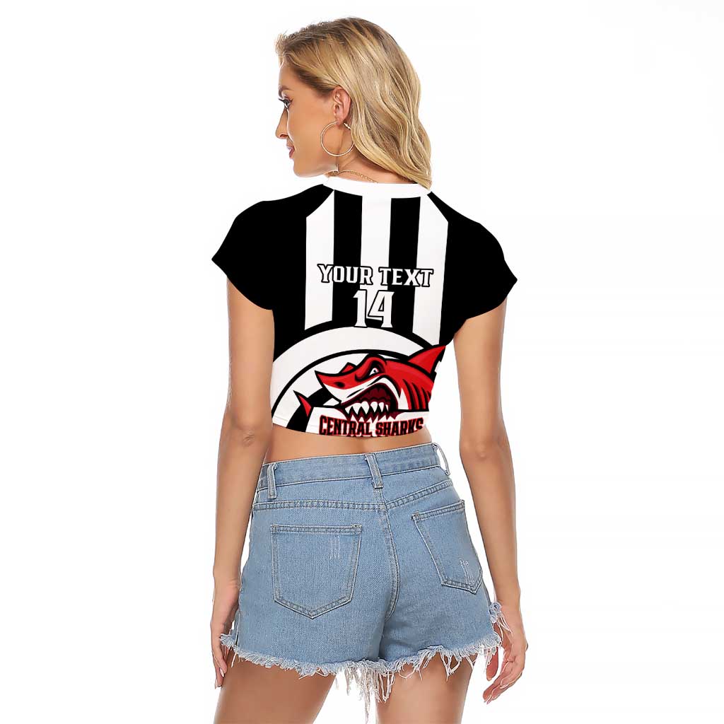 Central Trinidad and Tobago Football Custom Raglan Cropped T Shirt Come On Sharks Est 2012 - Wonder Print Shop