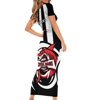 Central Trinidad and Tobago Football Custom Short Sleeve Bodycon Dress Come On Sharks Est 2012 - Wonder Print Shop