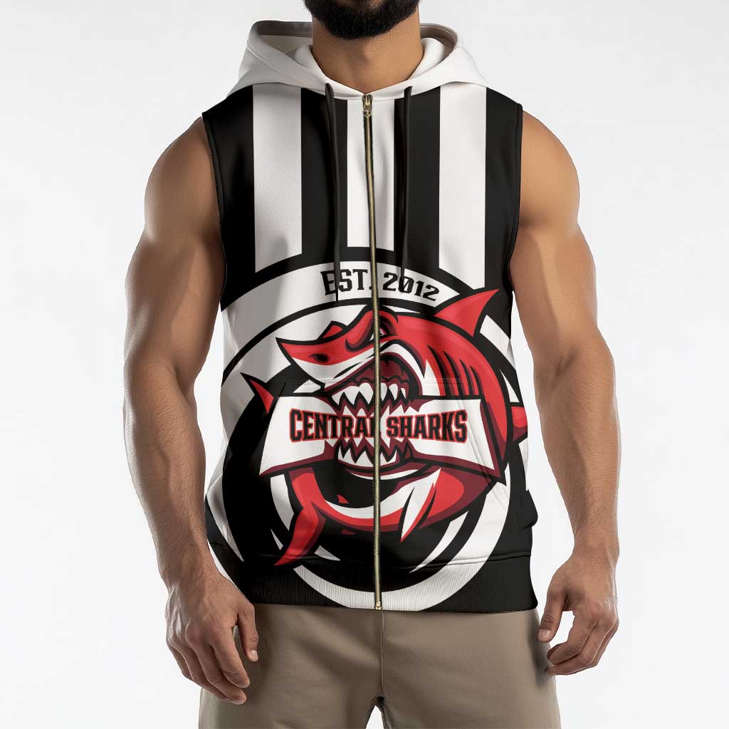 Central Trinidad and Tobago Football Custom Sleeveless Zip Hoodie Come On Sharks Est 2012 - Wonder Print Shop
