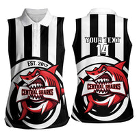 Central Trinidad and Tobago Football Custom Women Sleeveless Polo Shirt Come On Sharks Est 2012 - Wonder Print Shop