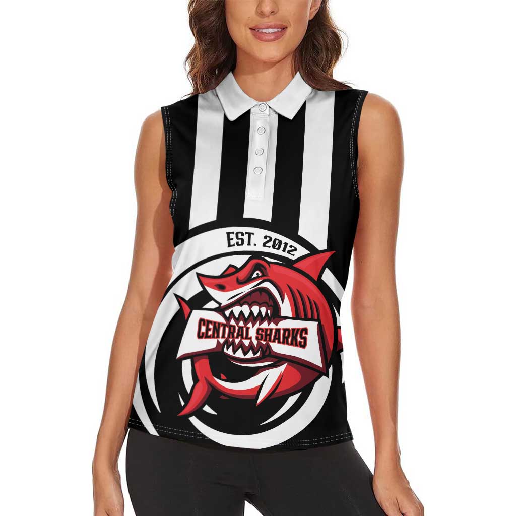 Central Trinidad and Tobago Football Custom Women Sleeveless Polo Shirt Come On Sharks Est 2012 - Wonder Print Shop