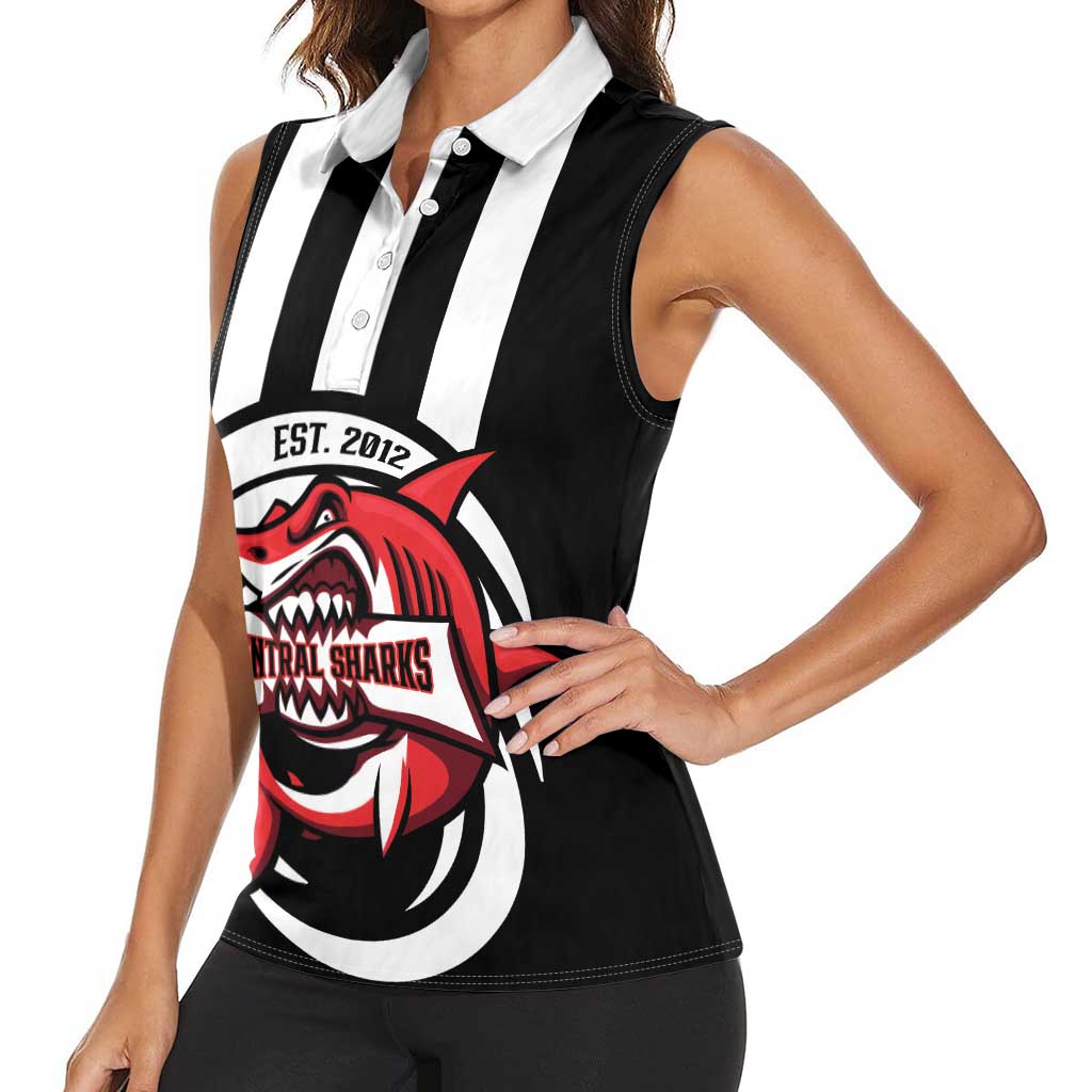 Central Trinidad and Tobago Football Custom Women Sleeveless Polo Shirt Come On Sharks Est 2012 - Wonder Print Shop