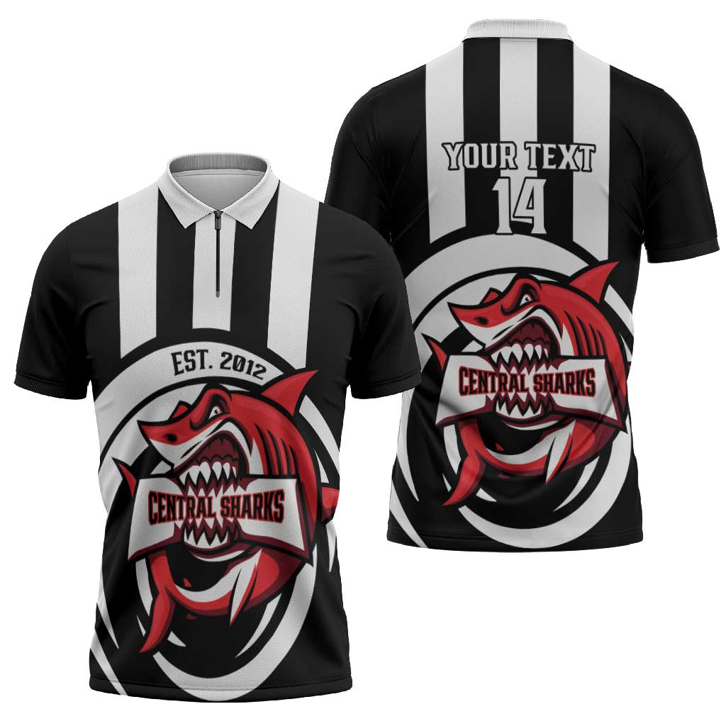 Central Trinidad and Tobago Football Custom Zipper Polo Shirt Come On Sharks Est 2012 - Wonder Print Shop