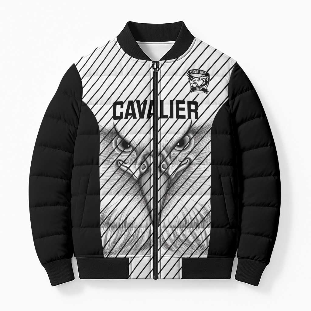 Cavalier Jamaica Football Custom Bomber Puffer Jacket Come On Eagles - Wonder Print Shop