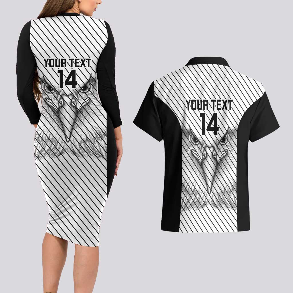 Cavalier Jamaica Football Custom Couples Matching Long Sleeve Bodycon Dress and Hawaiian Shirt Come On Eagles - Wonder Print Shop