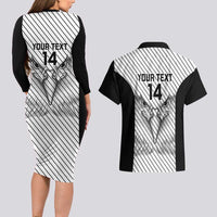 Cavalier Jamaica Football Custom Couples Matching Long Sleeve Bodycon Dress and Hawaiian Shirt Come On Eagles - Wonder Print Shop