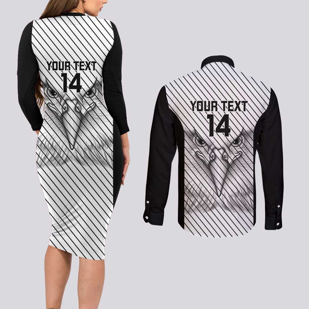 Cavalier Jamaica Football Custom Couples Matching Long Sleeve Bodycon Dress and Long Sleeve Button Shirt Come On Eagles - Wonder Print Shop