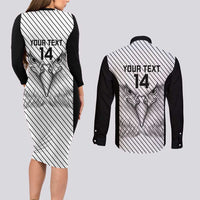 Cavalier Jamaica Football Custom Couples Matching Long Sleeve Bodycon Dress and Long Sleeve Button Shirt Come On Eagles - Wonder Print Shop