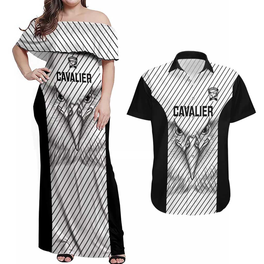 Cavalier Jamaica Football Custom Couples Matching Off Shoulder Maxi Dress and Hawaiian Shirt Come On Eagles - Wonder Print Shop