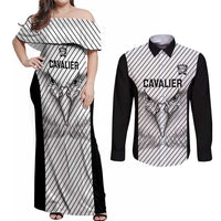 Cavalier Jamaica Football Custom Couples Matching Off Shoulder Maxi Dress and Long Sleeve Button Shirt Come On Eagles - Wonder Print Shop