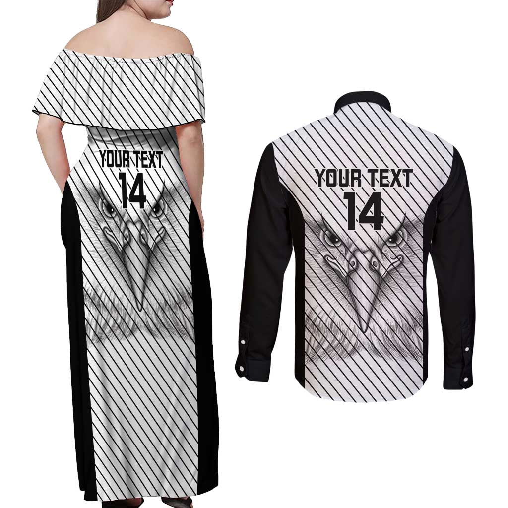 Cavalier Jamaica Football Custom Couples Matching Off Shoulder Maxi Dress and Long Sleeve Button Shirt Come On Eagles - Wonder Print Shop