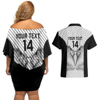 Cavalier Jamaica Football Custom Couples Matching Off Shoulder Short Dress and Hawaiian Shirt Come On Eagles - Wonder Print Shop