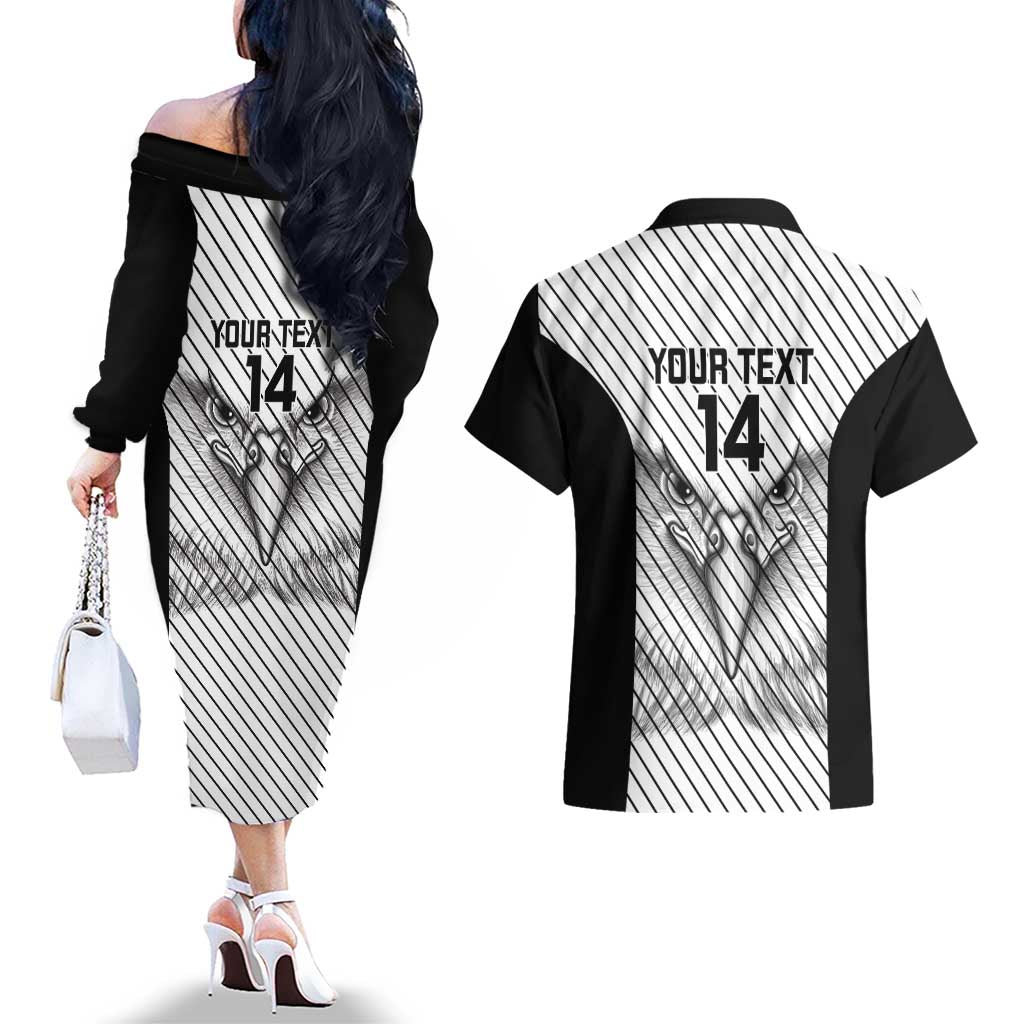 Cavalier Jamaica Football Custom Couples Matching Off The Shoulder Long Sleeve Dress and Hawaiian Shirt Come On Eagles - Wonder Print Shop