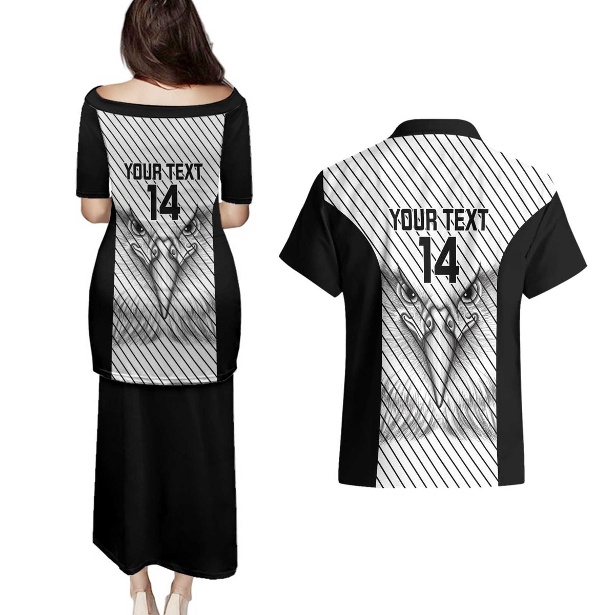 Cavalier Jamaica Football Custom Couples Matching Puletasi and Hawaiian Shirt Come On Eagles - Wonder Print Shop