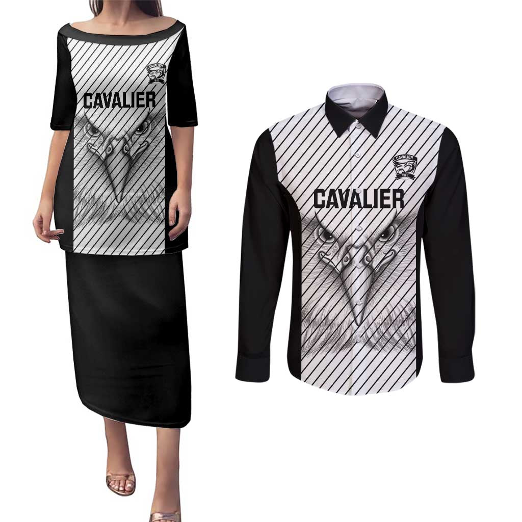 Cavalier Jamaica Football Custom Couples Matching Puletasi and Long Sleeve Button Shirt Come On Eagles - Wonder Print Shop