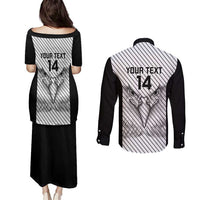 Cavalier Jamaica Football Custom Couples Matching Puletasi and Long Sleeve Button Shirt Come On Eagles - Wonder Print Shop