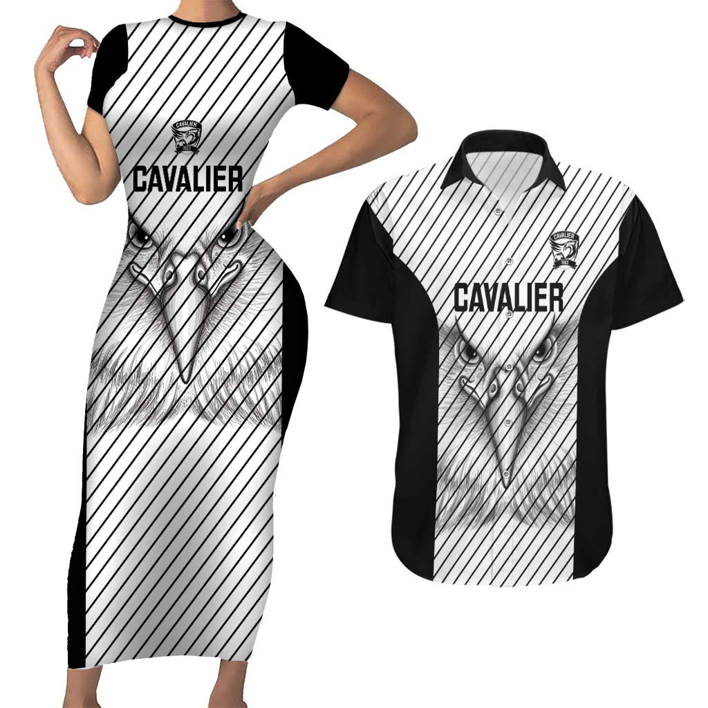 Cavalier Jamaica Football Custom Couples Matching Short Sleeve Bodycon Dress and Hawaiian Shirt Come On Eagles - Wonder Print Shop