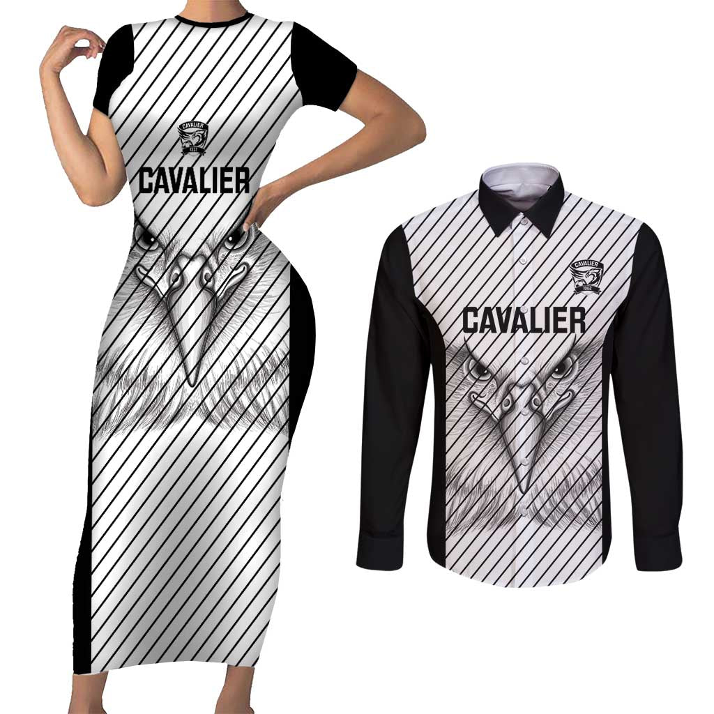 Cavalier Jamaica Football Custom Couples Matching Short Sleeve Bodycon Dress and Long Sleeve Button Shirt Come On Eagles - Wonder Print Shop