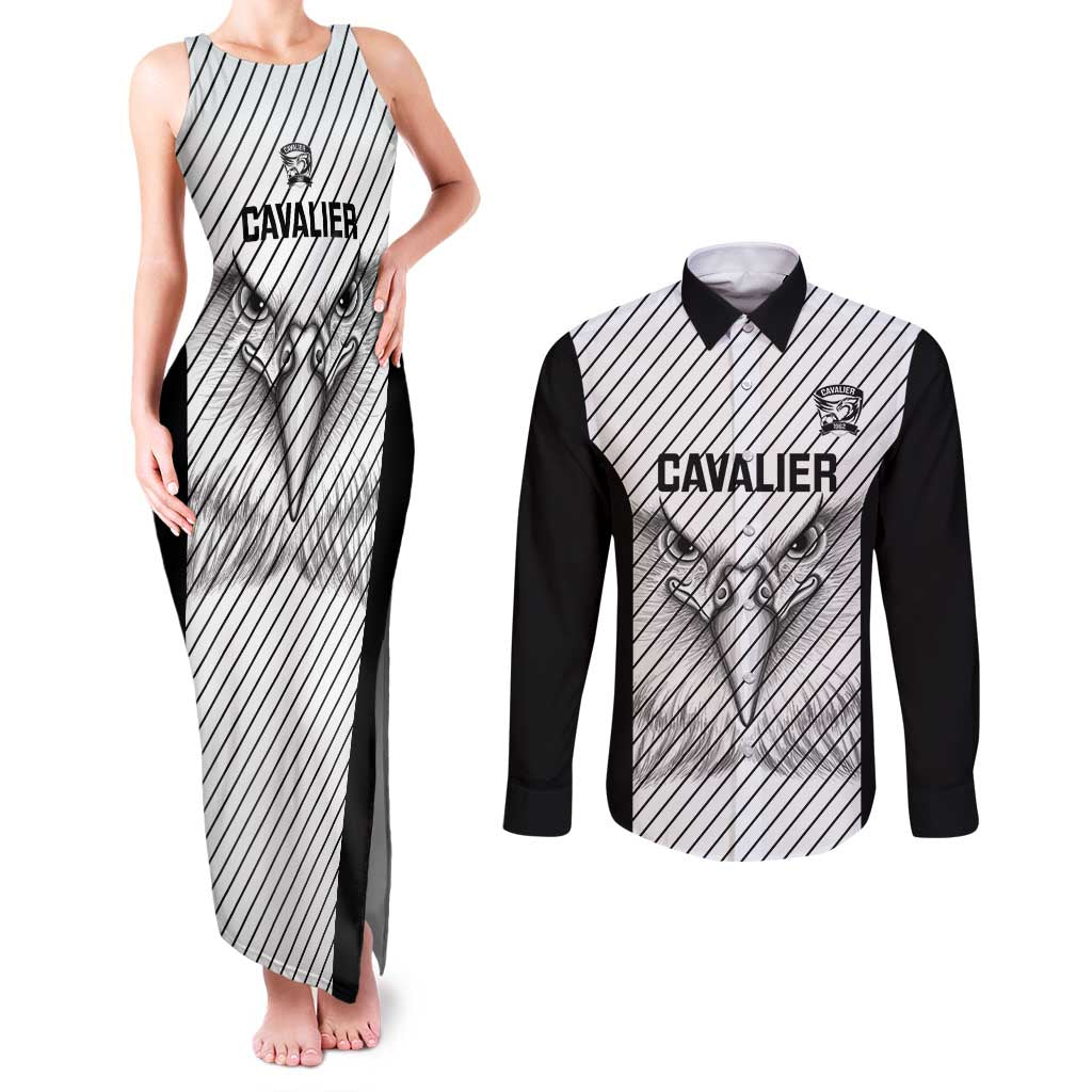 Cavalier Jamaica Football Custom Couples Matching Tank Maxi Dress and Long Sleeve Button Shirt Come On Eagles - Wonder Print Shop