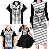 Cavalier Jamaica Football Custom Family Matching Long Sleeve Bodycon Dress and Hawaiian Shirt Come On Eagles - Wonder Print Shop