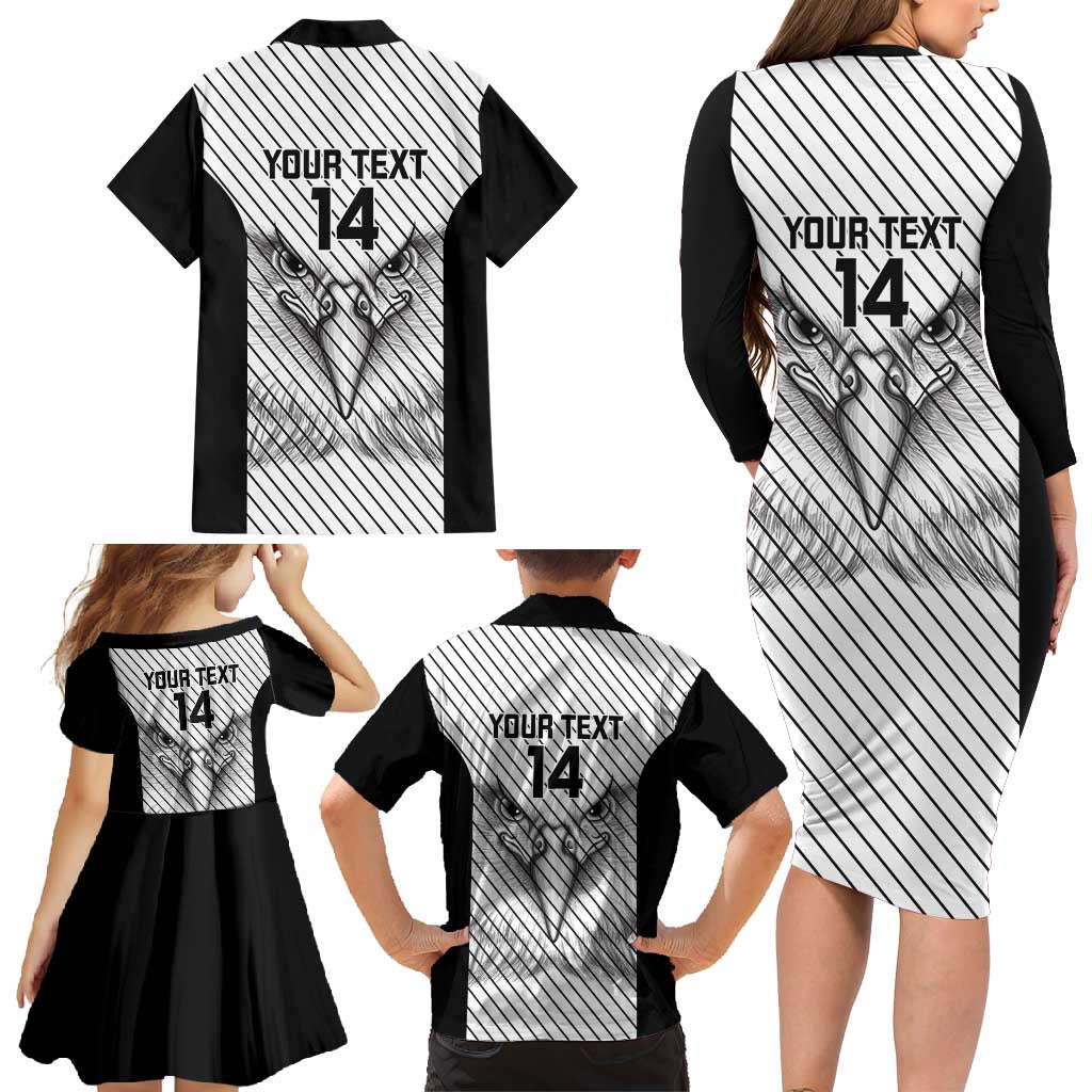 Cavalier Jamaica Football Custom Family Matching Long Sleeve Bodycon Dress and Hawaiian Shirt Come On Eagles - Wonder Print Shop