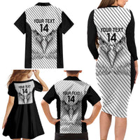 Cavalier Jamaica Football Custom Family Matching Long Sleeve Bodycon Dress and Hawaiian Shirt Come On Eagles - Wonder Print Shop