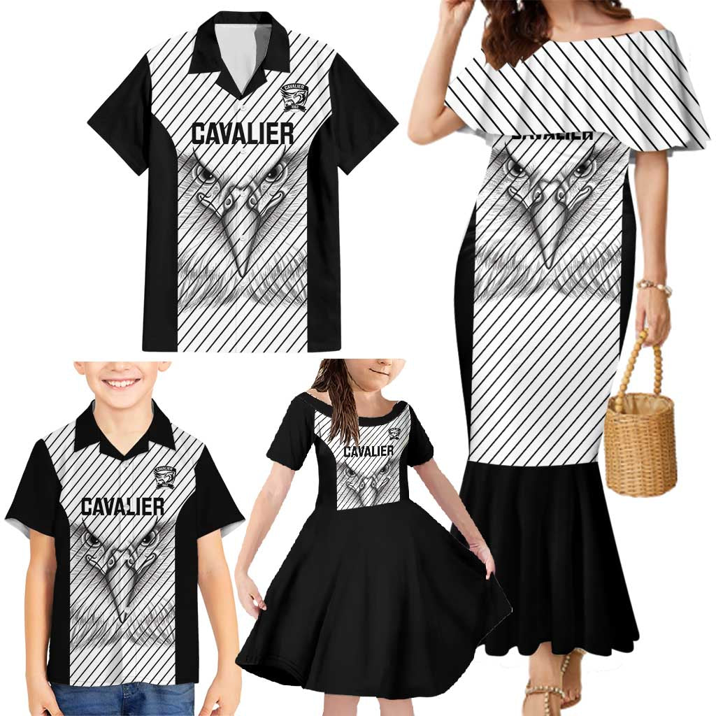 Cavalier Jamaica Football Custom Family Matching Mermaid Dress and Hawaiian Shirt Come On Eagles - Wonder Print Shop