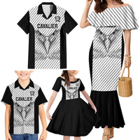 Cavalier Jamaica Football Custom Family Matching Mermaid Dress and Hawaiian Shirt Come On Eagles - Wonder Print Shop