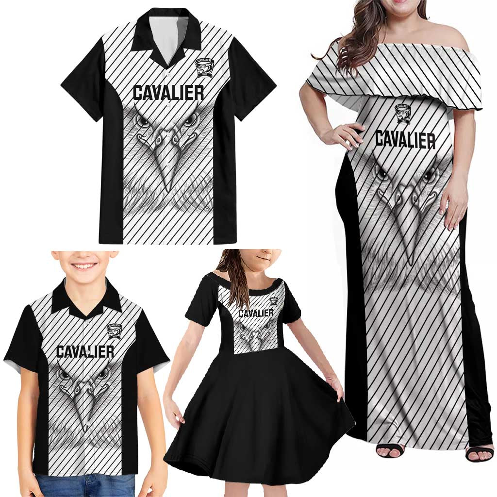 Cavalier Jamaica Football Custom Family Matching Off Shoulder Maxi Dress and Hawaiian Shirt Come On Eagles - Wonder Print Shop