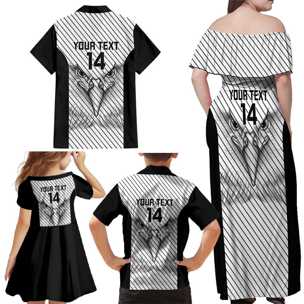 Cavalier Jamaica Football Custom Family Matching Off Shoulder Maxi Dress and Hawaiian Shirt Come On Eagles - Wonder Print Shop