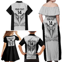 Cavalier Jamaica Football Custom Family Matching Off Shoulder Maxi Dress and Hawaiian Shirt Come On Eagles - Wonder Print Shop