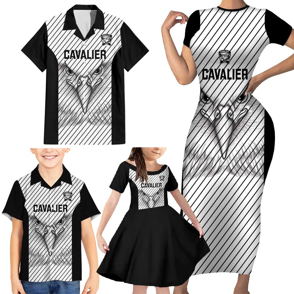 Cavalier Jamaica Football Custom Family Matching Short Sleeve Bodycon Dress and Hawaiian Shirt Come On Eagles - Wonder Print Shop