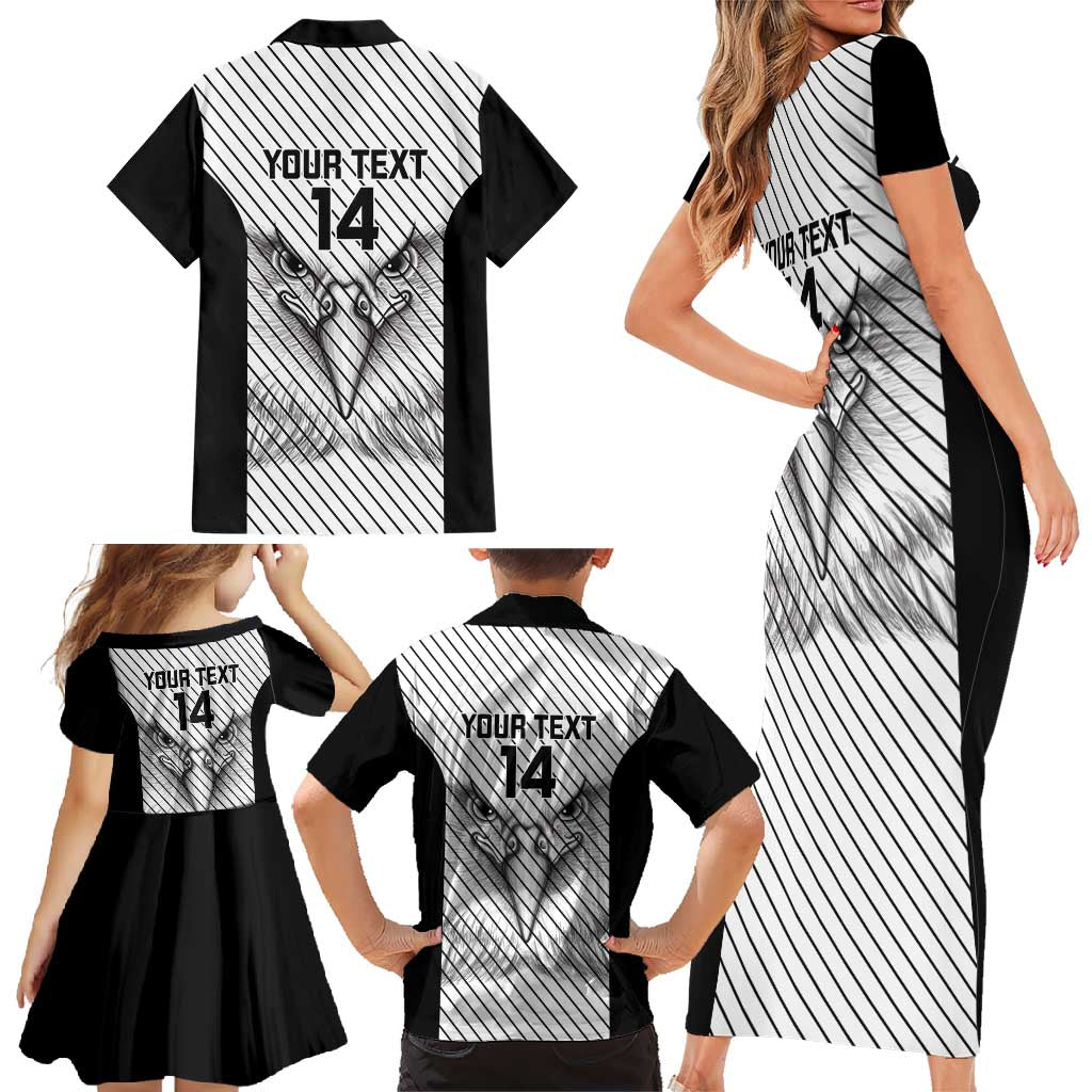 Cavalier Jamaica Football Custom Family Matching Short Sleeve Bodycon Dress and Hawaiian Shirt Come On Eagles - Wonder Print Shop