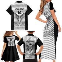 Cavalier Jamaica Football Custom Family Matching Short Sleeve Bodycon Dress and Hawaiian Shirt Come On Eagles - Wonder Print Shop