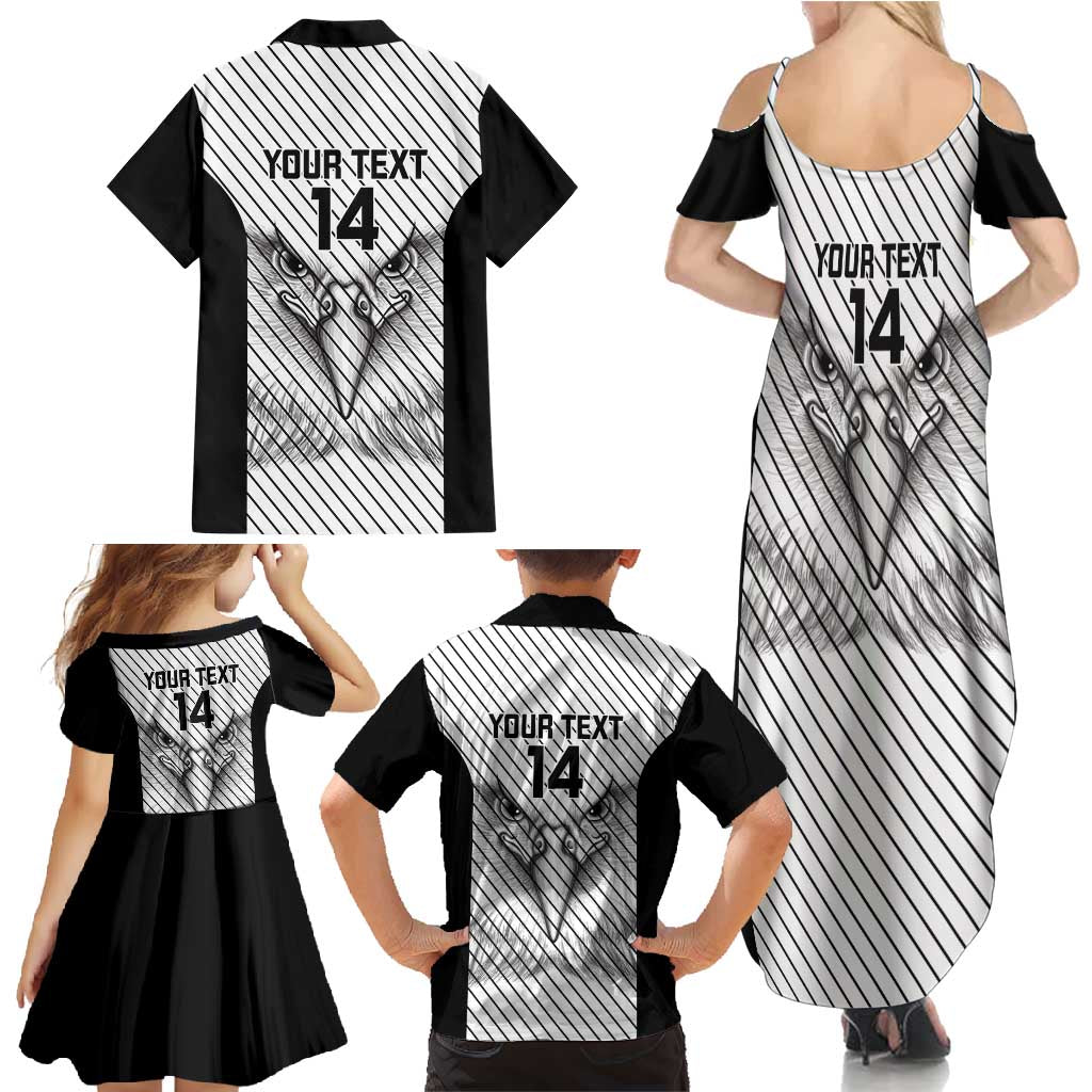 Cavalier Jamaica Football Custom Family Matching Summer Maxi Dress and Hawaiian Shirt Come On Eagles - Wonder Print Shop
