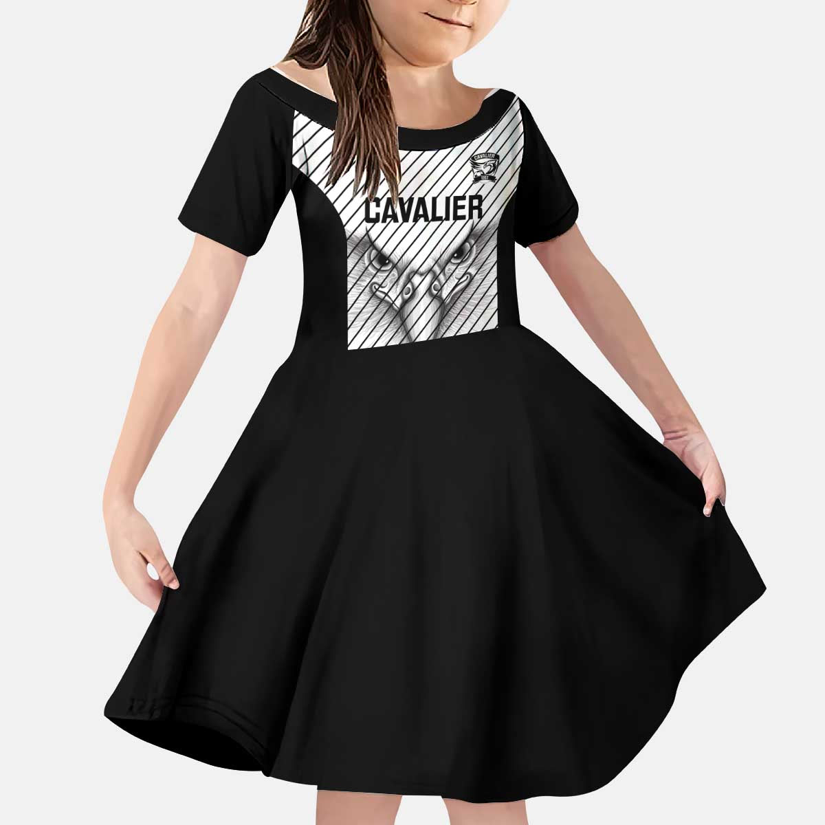 Cavalier Jamaica Football Custom Kid Short Sleeve Dress Come On Eagles - Wonder Print Shop