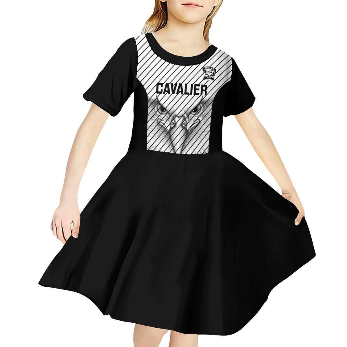 Cavalier Jamaica Football Custom Kid Short Sleeve Dress Come On Eagles - Wonder Print Shop
