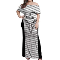 Cavalier Jamaica Football Custom Off Shoulder Maxi Dress Come On Eagles - Wonder Print Shop