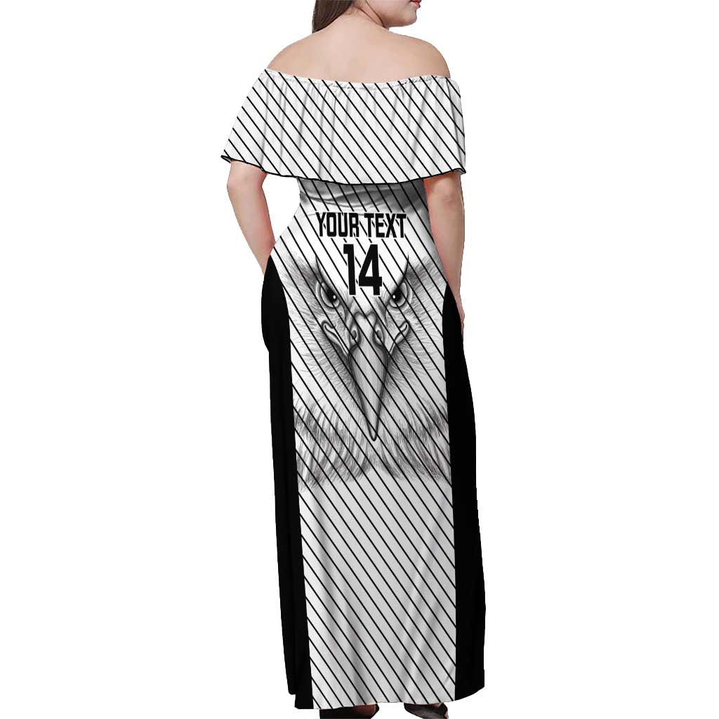 Cavalier Jamaica Football Custom Off Shoulder Maxi Dress Come On Eagles - Wonder Print Shop