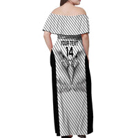 Cavalier Jamaica Football Custom Off Shoulder Maxi Dress Come On Eagles - Wonder Print Shop
